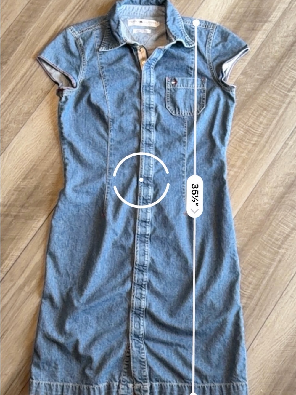 Tommy Hilfiger Vtg Denim Cap Sleeve Bodycon Denim Dress 100% Cotton Women’s Sz 6 - Picture 7 of 9